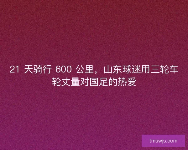 21 天骑行 600 公里,山东球迷用三轮车轮丈量对国足的热爱 21 天骑行 600 公里,山东球迷用三轮车轮丈量对国足的热爱