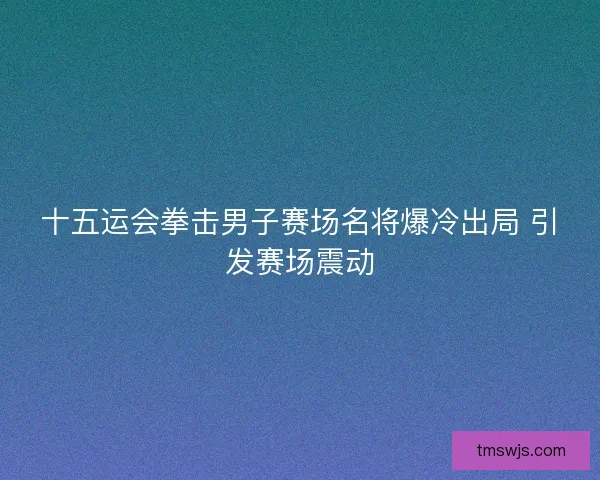 十五运会拳击男子赛场名将爆冷出局 引发赛场震动