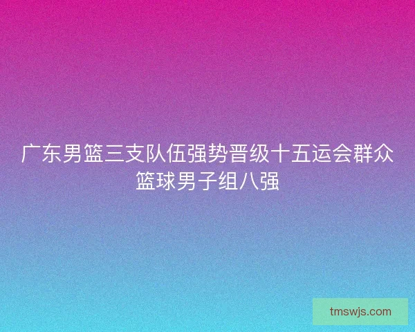 广东男篮三支队伍强势晋级十五运会群众篮球男子组八强